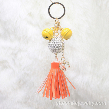 Chaveiro de Tassel de couro com fecho para saco Shambala pingente